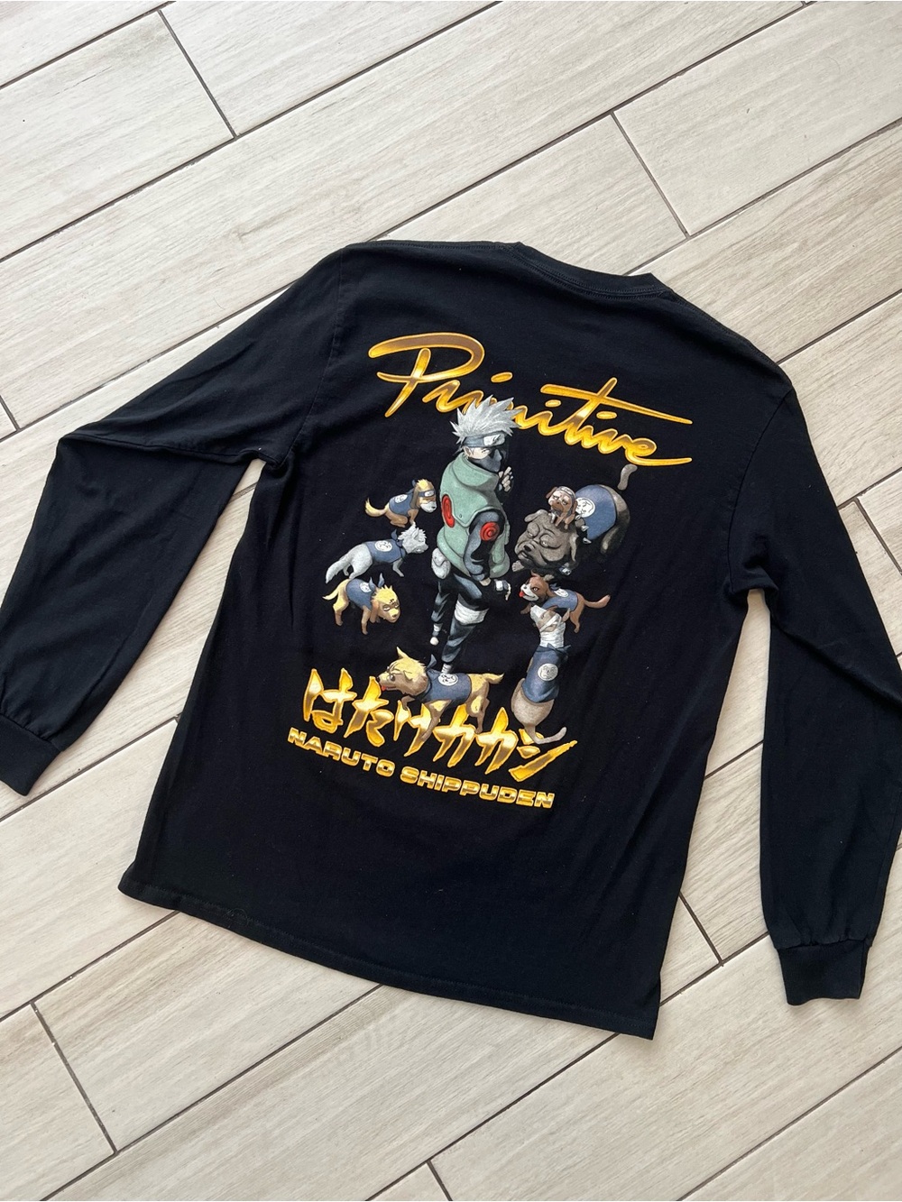 Primitive Shirt Mens Medium Black Naruto Shippuden Skateboarding Japanese Anime